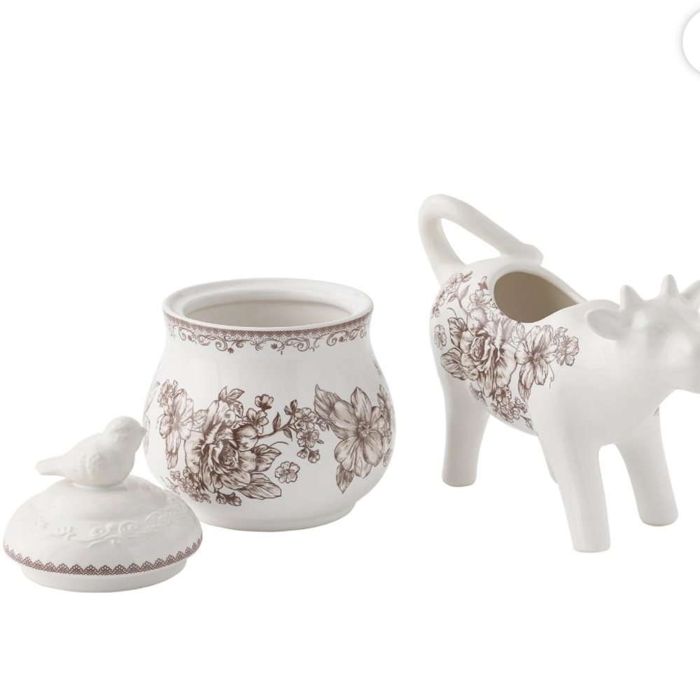 The Pioneer Woman Brown Agatha Stoneware Sugar Bowl and Creamer Set Brown - Picture 5 of 12